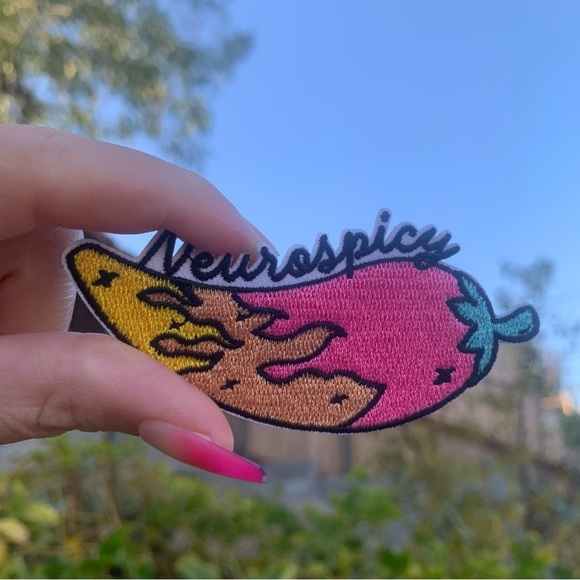 “Neurospicy” Embroidery Iron on Patch, Autism, ADHD, Mental Health Awareness - Picture 4 of 4